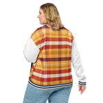 Women's Plaid Print Zip-Up Bomber Jacket