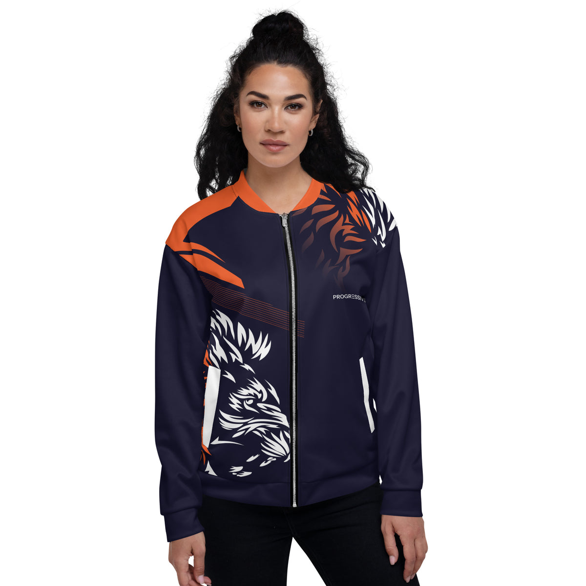 Women's Fierce Lion Graphic Bomber Jacket