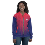 Women's Sporty Gradient Zip-Up Bomber Jacket