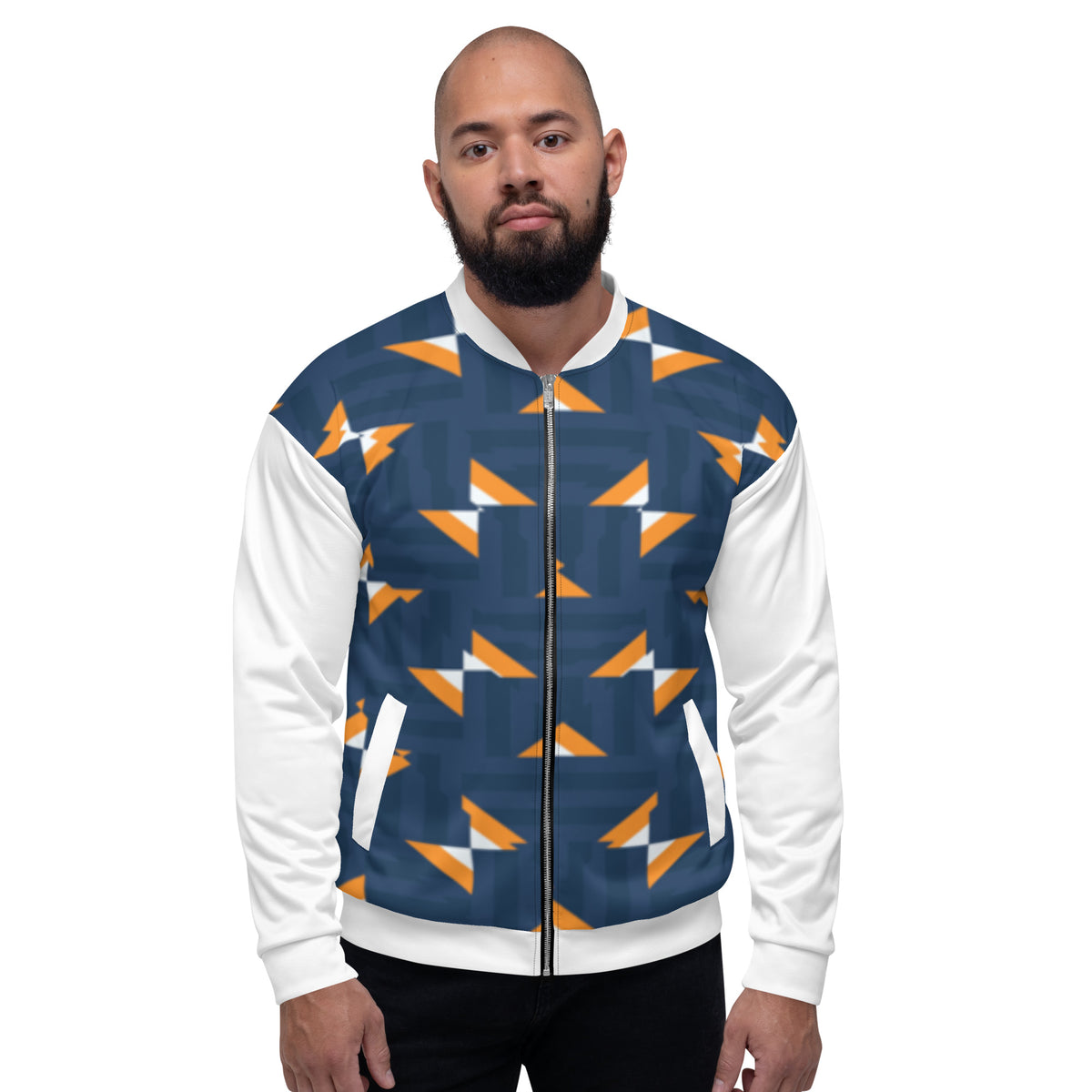 All-Over Blue Print Unisex Bomber Jacket