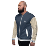 Unisex Navy and Beige Bomber Jacket