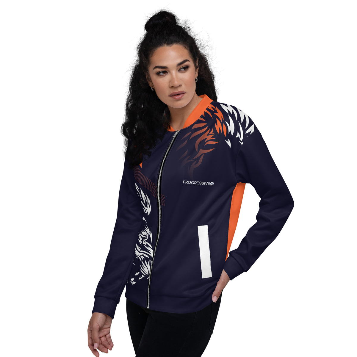 Women's Fierce Lion Graphic Bomber Jacket
