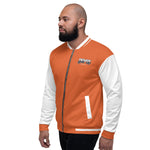 Unisex Orange and White Bomber Jacket