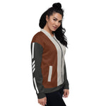 Women's Colorblock Striped Bomber Jacket