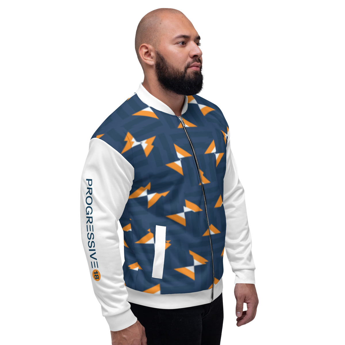All-Over Blue Print Unisex Bomber Jacket