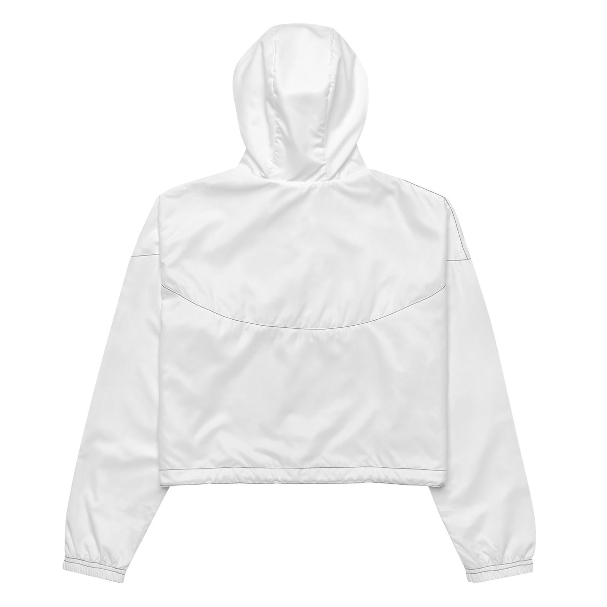 Women's White Cropped Windbreaker Jacket