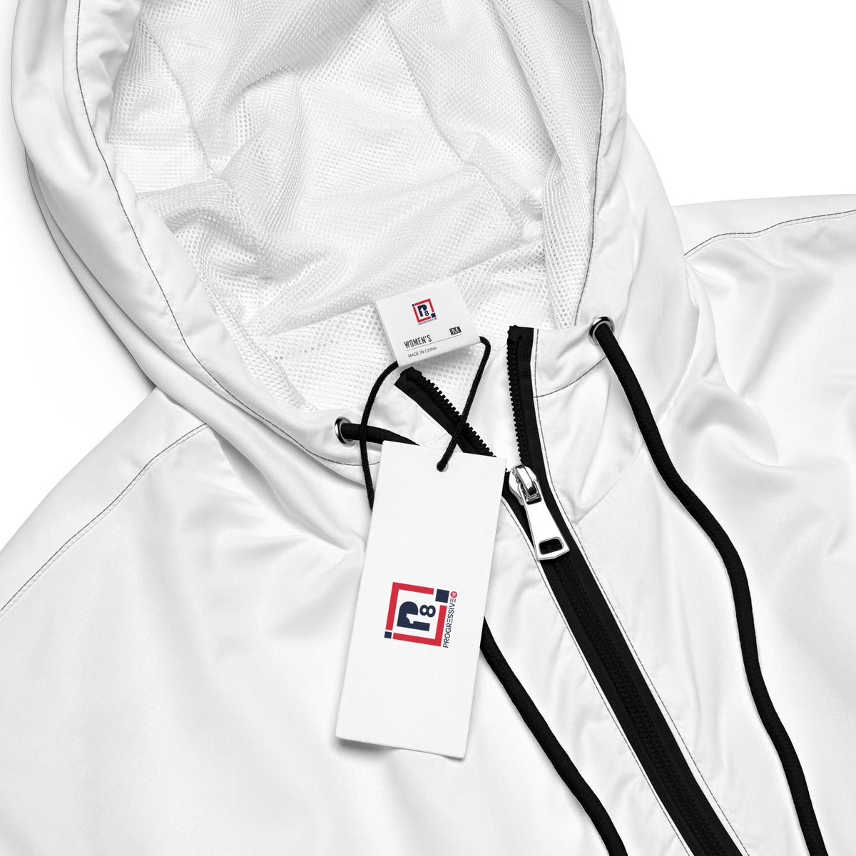 Women's White Cropped Windbreaker Jacket
