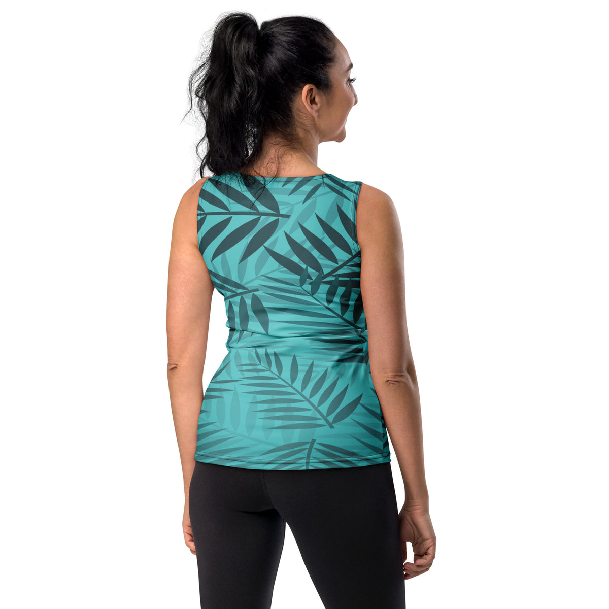 Women's Tropical Palm Print Sleeveless Bodysuit – Chic, Trendy & Comfortable