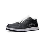 Men's Black and White Sports Low-Top Sneakers