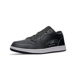 Men's Black and White Sports Low-Top Sneakers