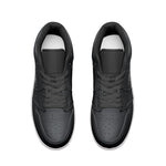 Men's Black and White Sports Low-Top Sneakers