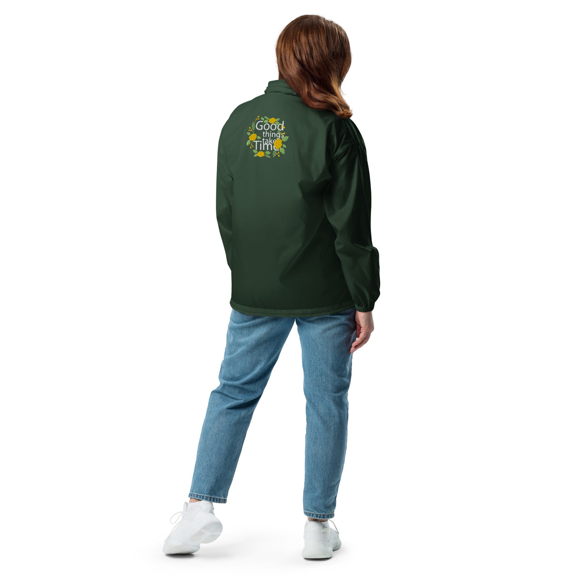 Women's Green Windbreaker Jacket