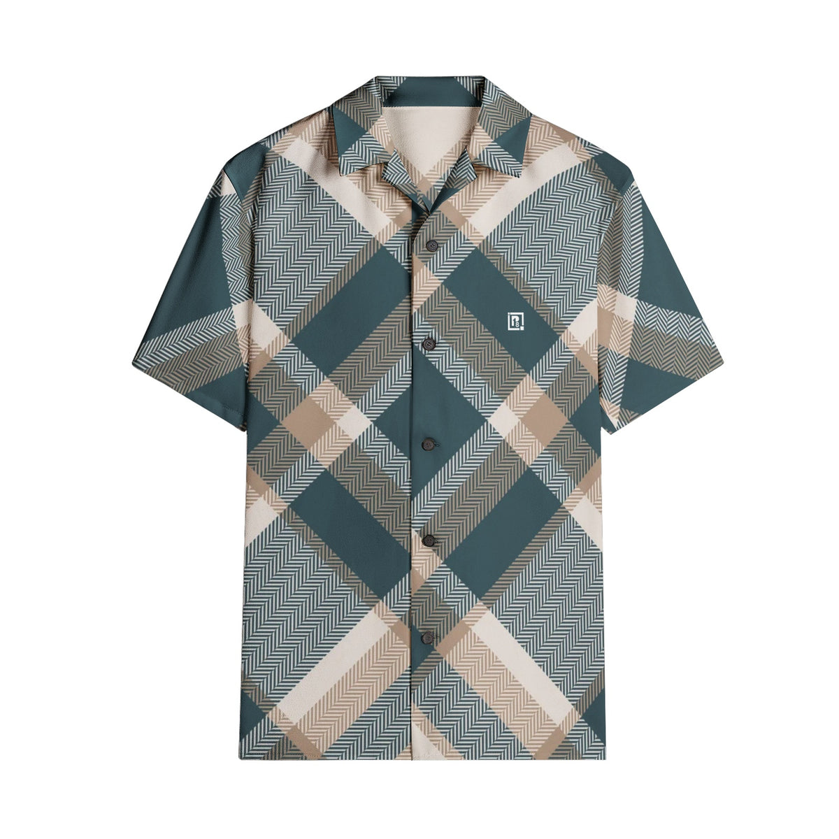 Men's Green Plaid Short Sleeve Shirt
