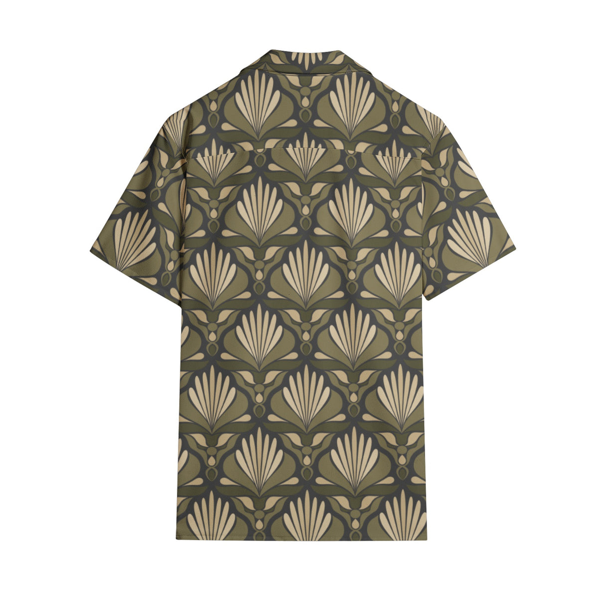 Men’s Short Sleeve Olive Green Floral Shirt