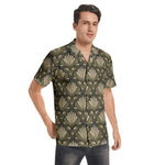 Men’s Short Sleeve Olive Green Floral Shirt