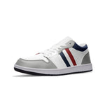 Men's White, Grey & Navy Low-Top Sneakers
