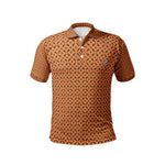 Men’s Orange Micro-Pattern Polo T-Shirt