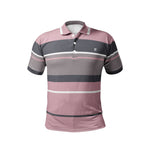 Men’s Striped Pattern Pink, Gray Polo T-shirt