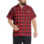 Men’s Red & Black Checkered Short Sleeve Shirt