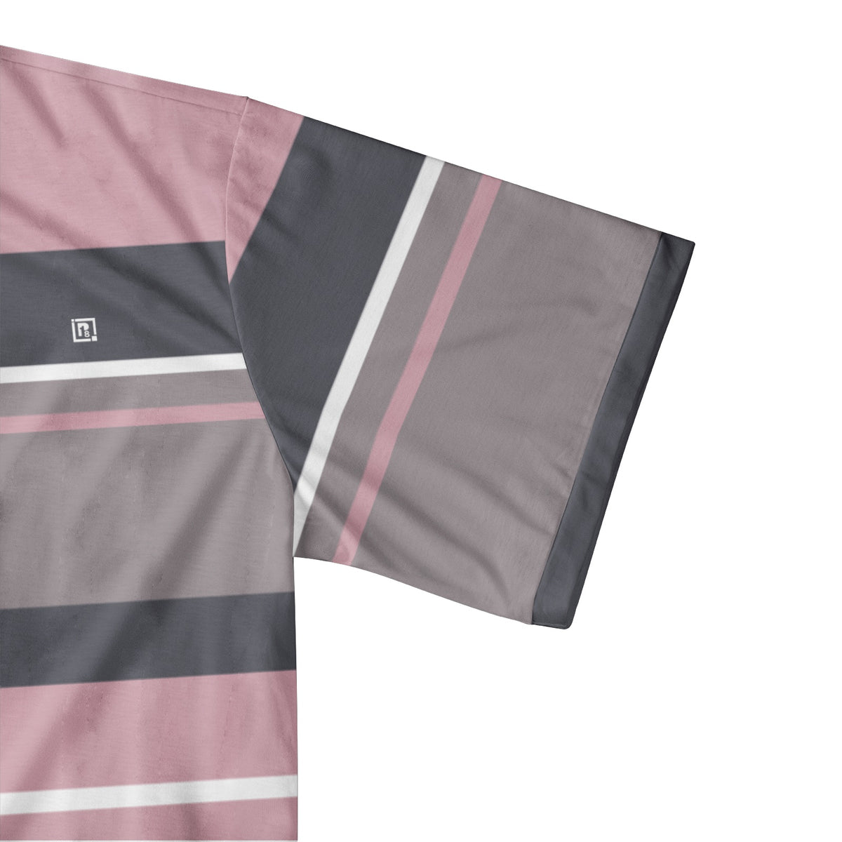 Men’s Striped Pattern Pink, Gray Polo T-shirt