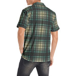 Men’s Short Sleeve Plaid Button-Up Shirt