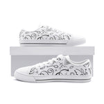 Men's White Doodle Canvas Sneakers