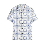 Men’s Short Sleeve Blue Geometric Print Shirt