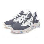 Futuristic High-Performance Sneakers – Gray & White with Transparent Sole