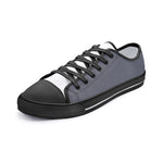 Men's Gray and Orange Low-Top Canvas Sneakers