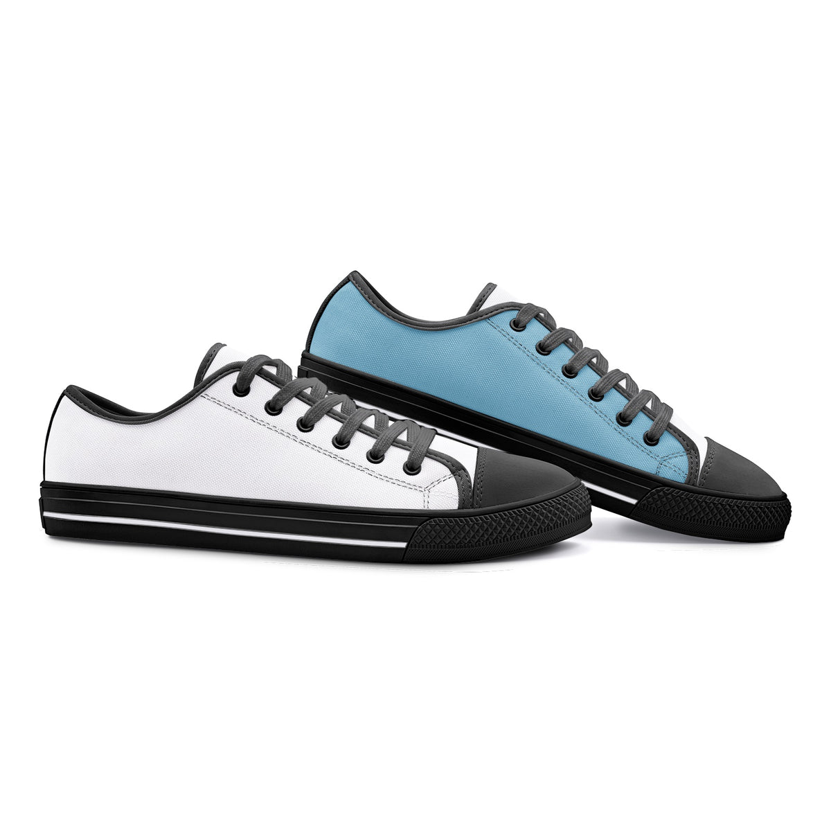 Men's Gray and Orange Low-Top Canvas Sneakers