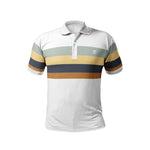 Men’s White Multi-Stripe Polo T-Shirt