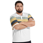 Men’s White Multi-Stripe Polo T-Shirt