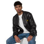 Men’s Black Faux Leather Bomber Jacket – Classic, Stylish & Durable