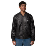 Men’s Black Faux Leather Bomber Jacket – Sleek, Stylish & Durable