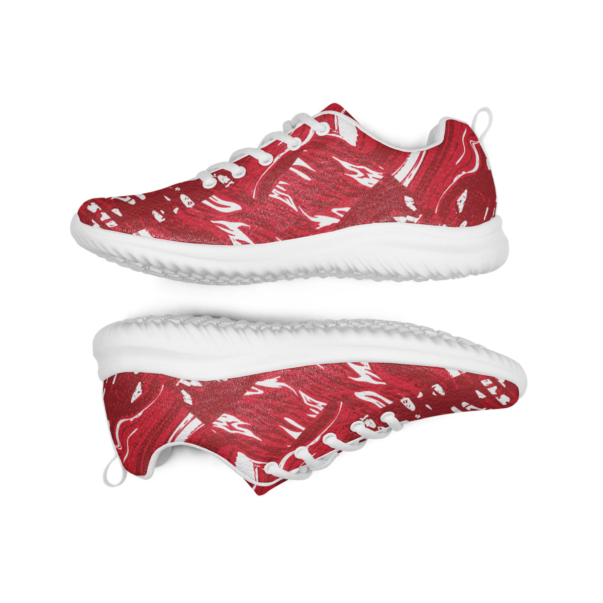Men’s Red Abstract Running Sneakers