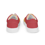 Men's Vibrant Yellow and Red Lace-Up Canvas Shoes