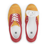 Men's Vibrant Yellow and Red Lace-Up Canvas Shoes