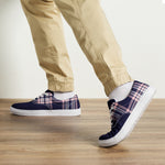 Men's Navy Plaid Canvas Sneakers