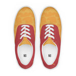 Men's Vibrant Yellow and Red Lace-Up Canvas Shoes