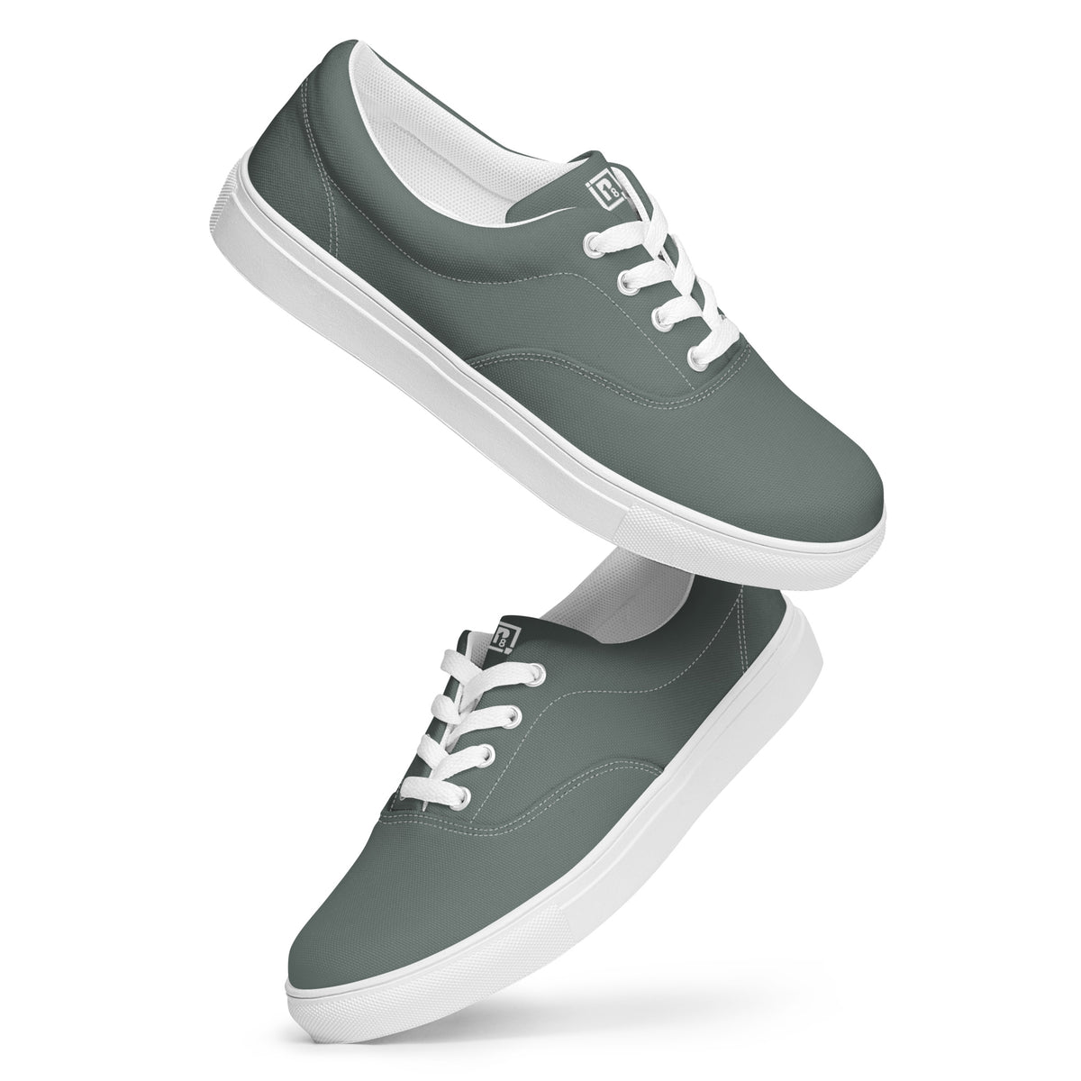 Men's Olive Green Lace-Up Canvas Shoes