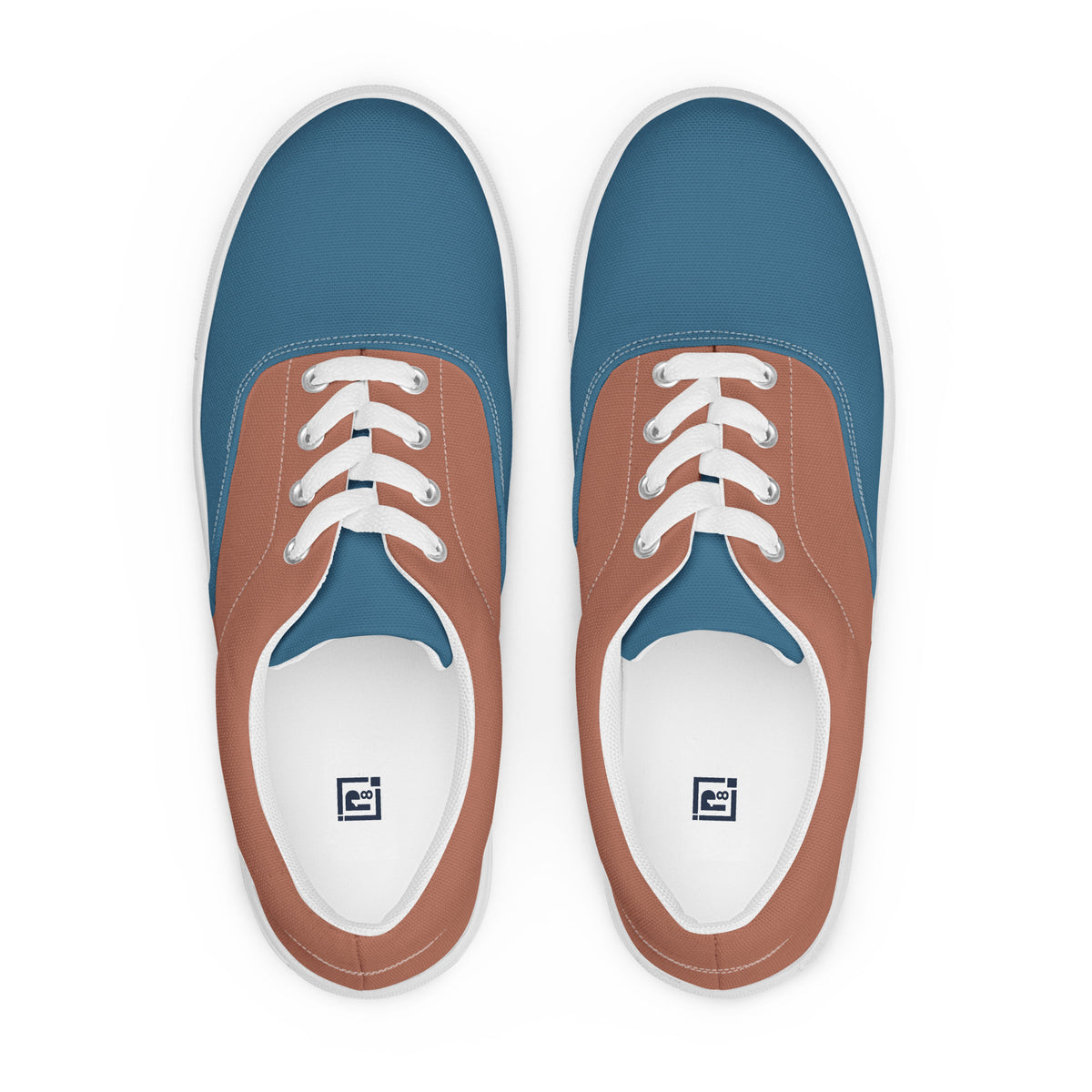 Men's Blue & Brown Lace-Up Canvas Shoes
