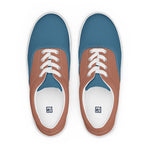 Men's Blue & Brown Lace-Up Canvas Shoes