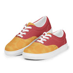 Men's Vibrant Yellow and Red Lace-Up Canvas Shoes
