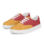 Men's Vibrant Yellow and Red Lace-Up Canvas Shoes