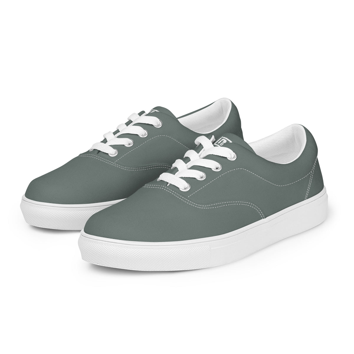Men's Olive Green Lace-Up Canvas Shoes