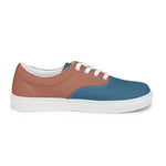 Men's Blue & Brown Lace-Up Canvas Shoes