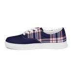 Men's Navy Plaid Canvas Sneakers