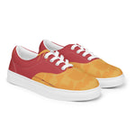 Men's Vibrant Yellow and Red Lace-Up Canvas Shoes