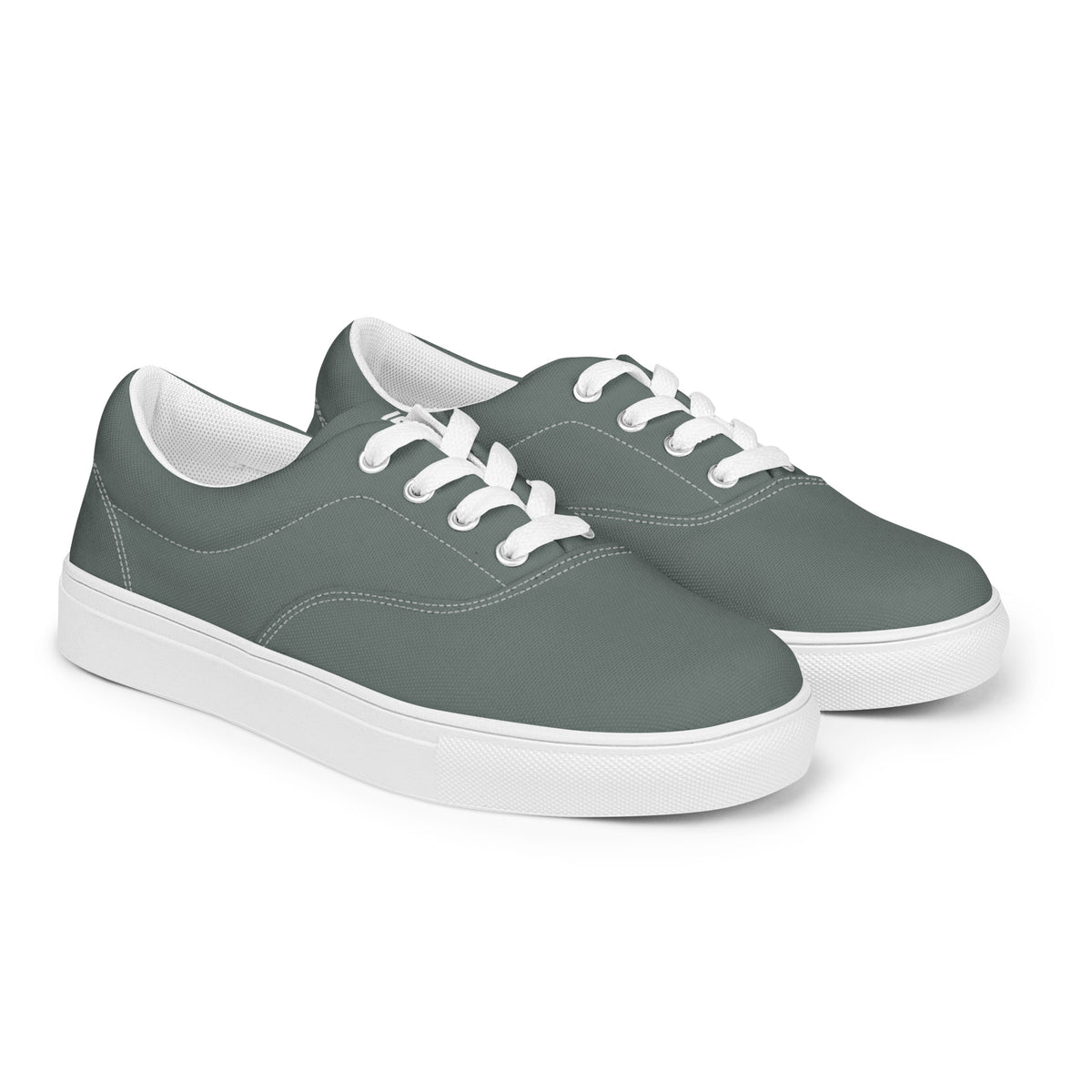 Men's Olive Green Lace-Up Canvas Shoes