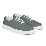 Men's Olive Green Lace-Up Canvas Shoes